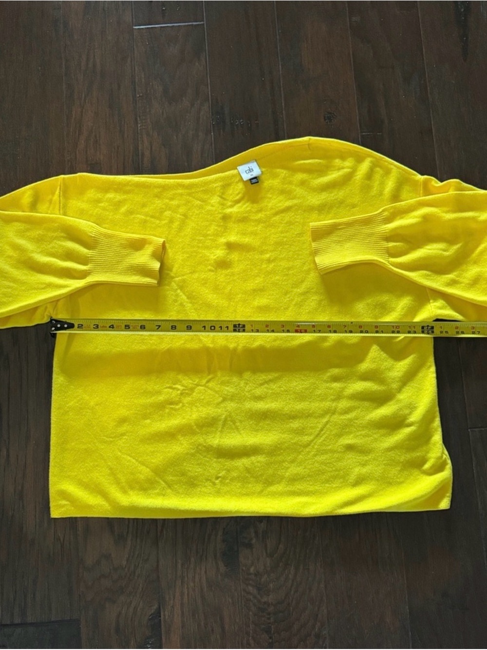 CABI Women's Bright Yellow Off-Shoulder Sweater Style#6167 - Picture 4 of 7